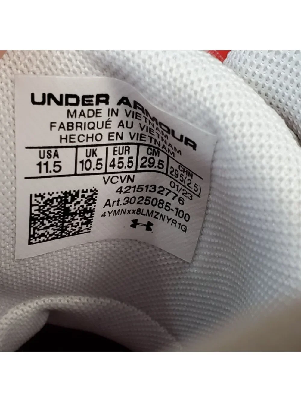 Under Armour Football Cleats Red White Mens Size 11.5 Molded Highlight Outdoor